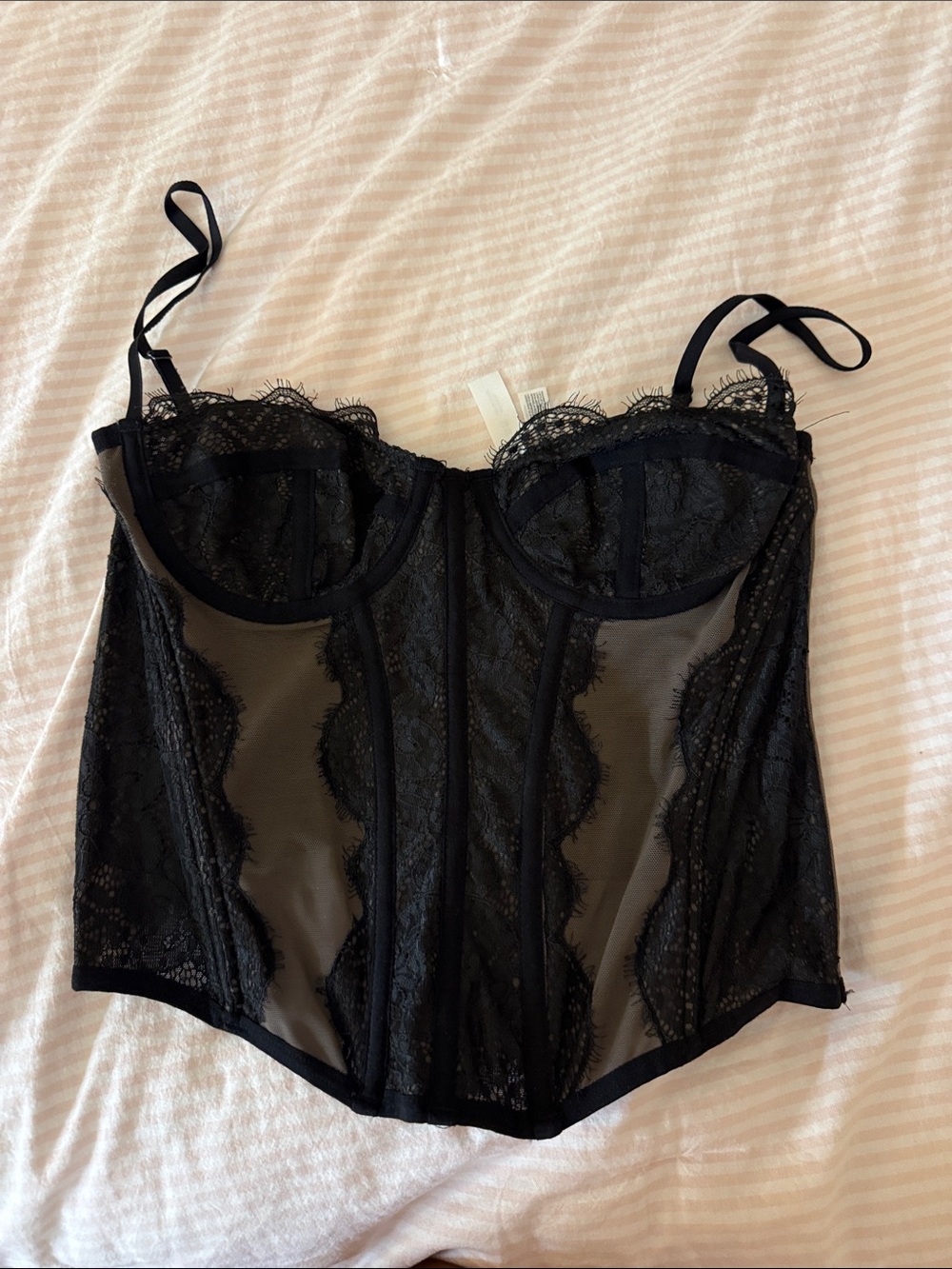 Urban Outfitters Black Lace Bustier Corset Top